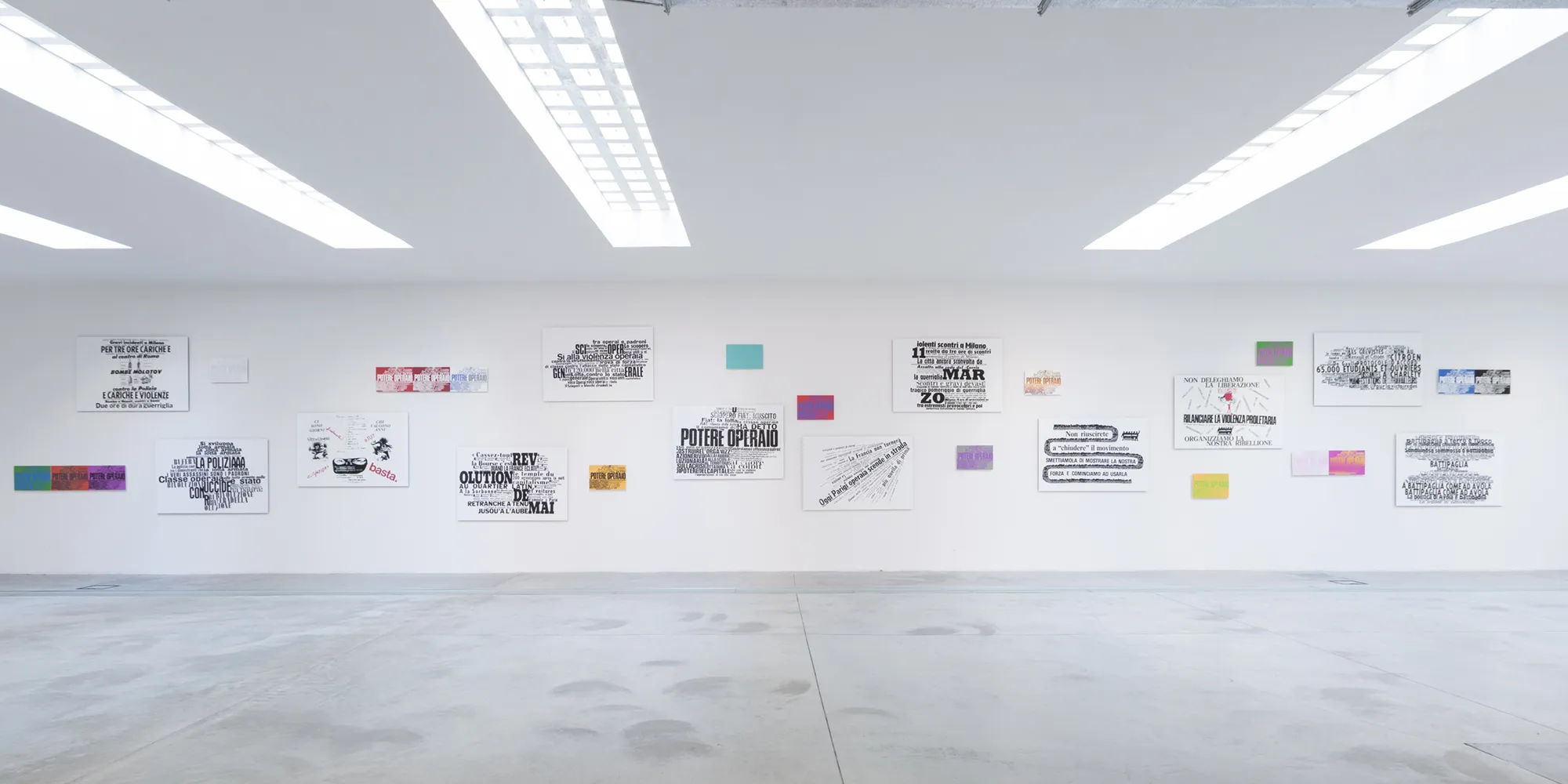 Nanni Balestrini, installation view. Photo: Claudia Cataldi